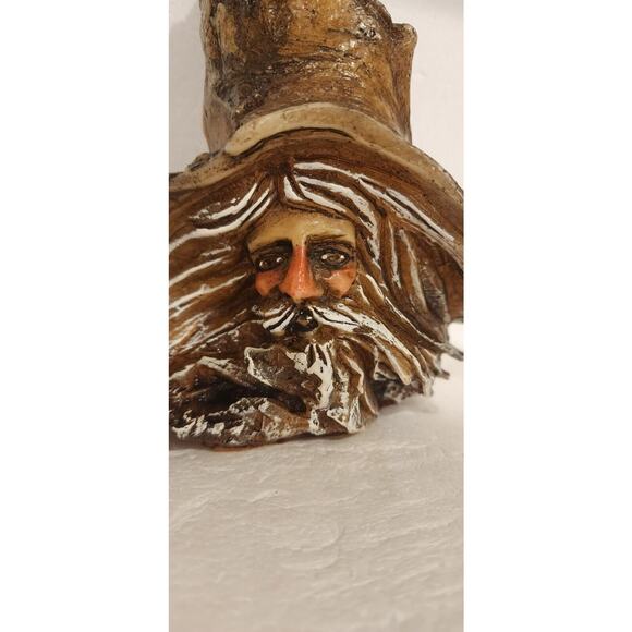 Vintage 1970’s Wood 'n Wax Carved Old Man in the Tree Candle Mythical Wizard - Picture 6 of 8